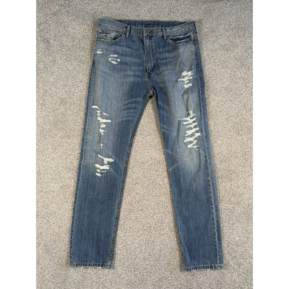 Levis 508 Regular Tapered Fit Jeans Mens Distressed Denim Ripped Size 38x34